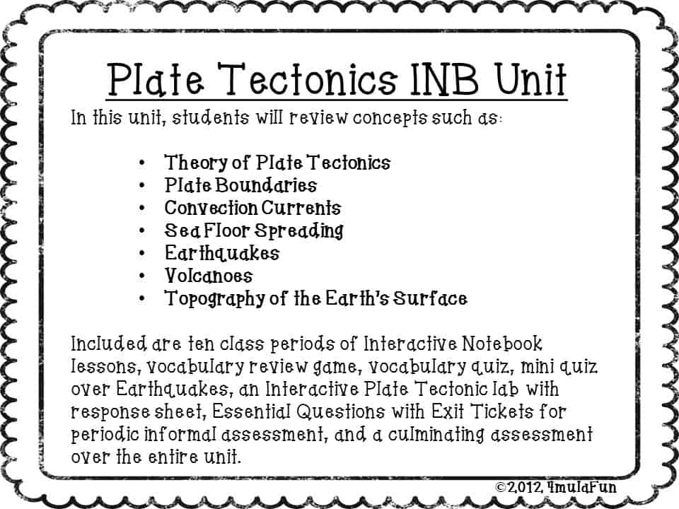 Plate Tectonics INB Unit Preview