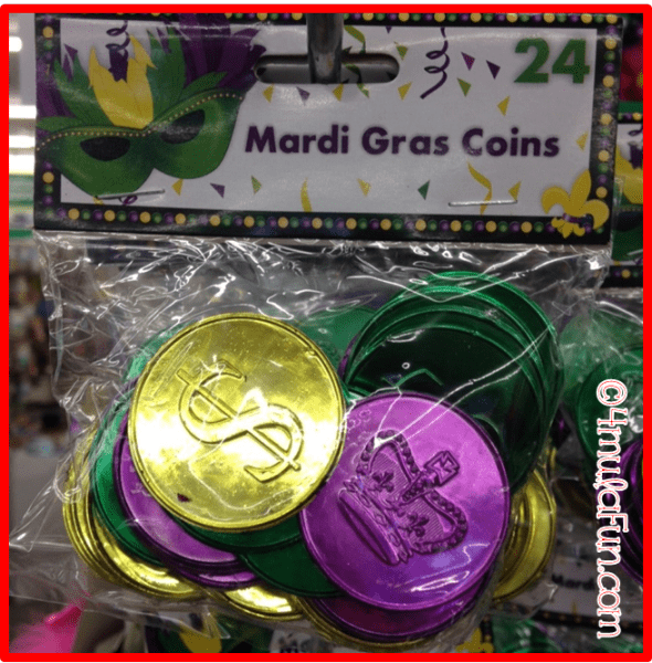 Dollar Tree Finds for Math Mardi Gras Coins