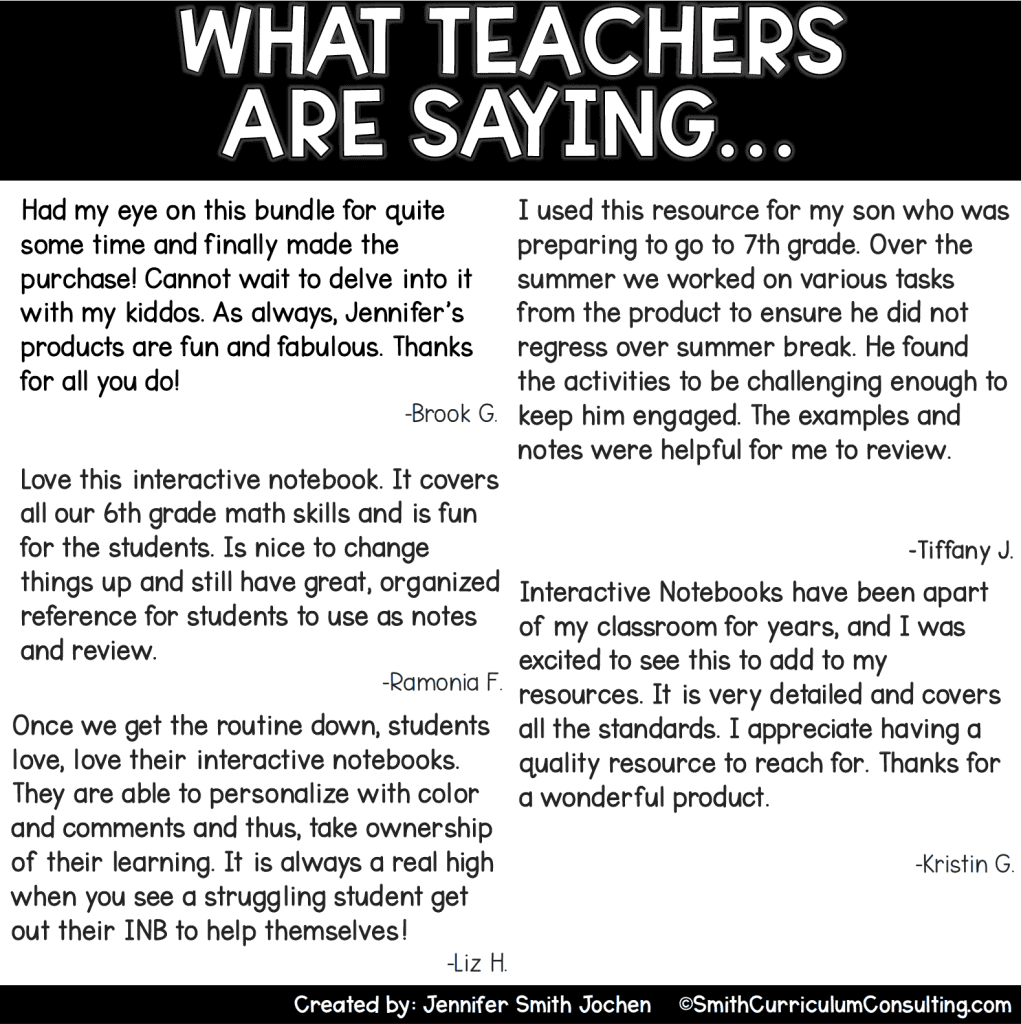 6th Grade Interactive Notebook Bundle All Standards TEKS and CCSS ...