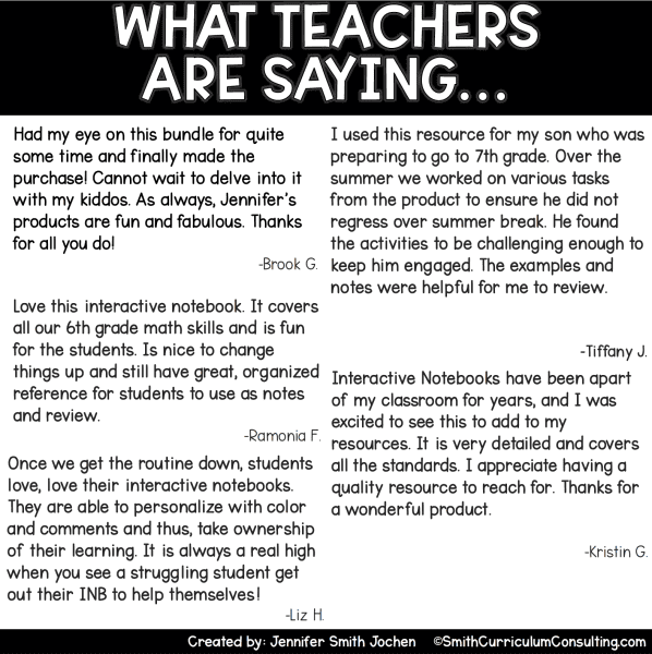 6th Grade Interactive Notebook Bundle All Standards TEKS and CCSS ...