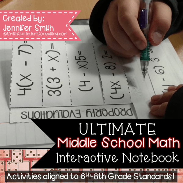 Ultimate Middle School Math Interactive Notebook for Grades 6th through 8th