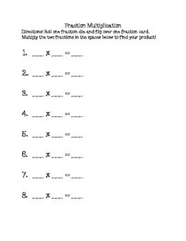 Free Fraction Multiplication Answer Sheet