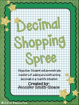 Decimal Shopping Spree Foldable Mini Book Activity
