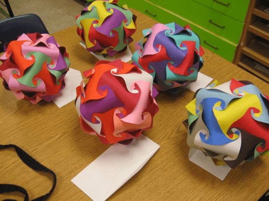 These colorful polyhedrons teach important problem solving skills during their construction, and they make great classroom decorations!