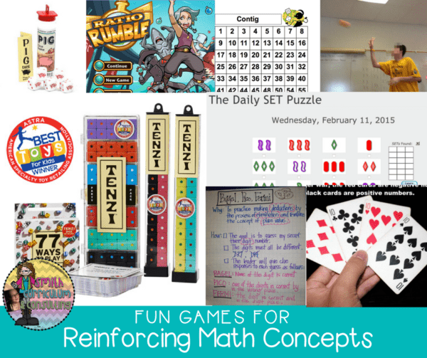 Fun Games for Reinforcing Math Concepts – a round up of games and fun activities that reinforce math concepts and more!