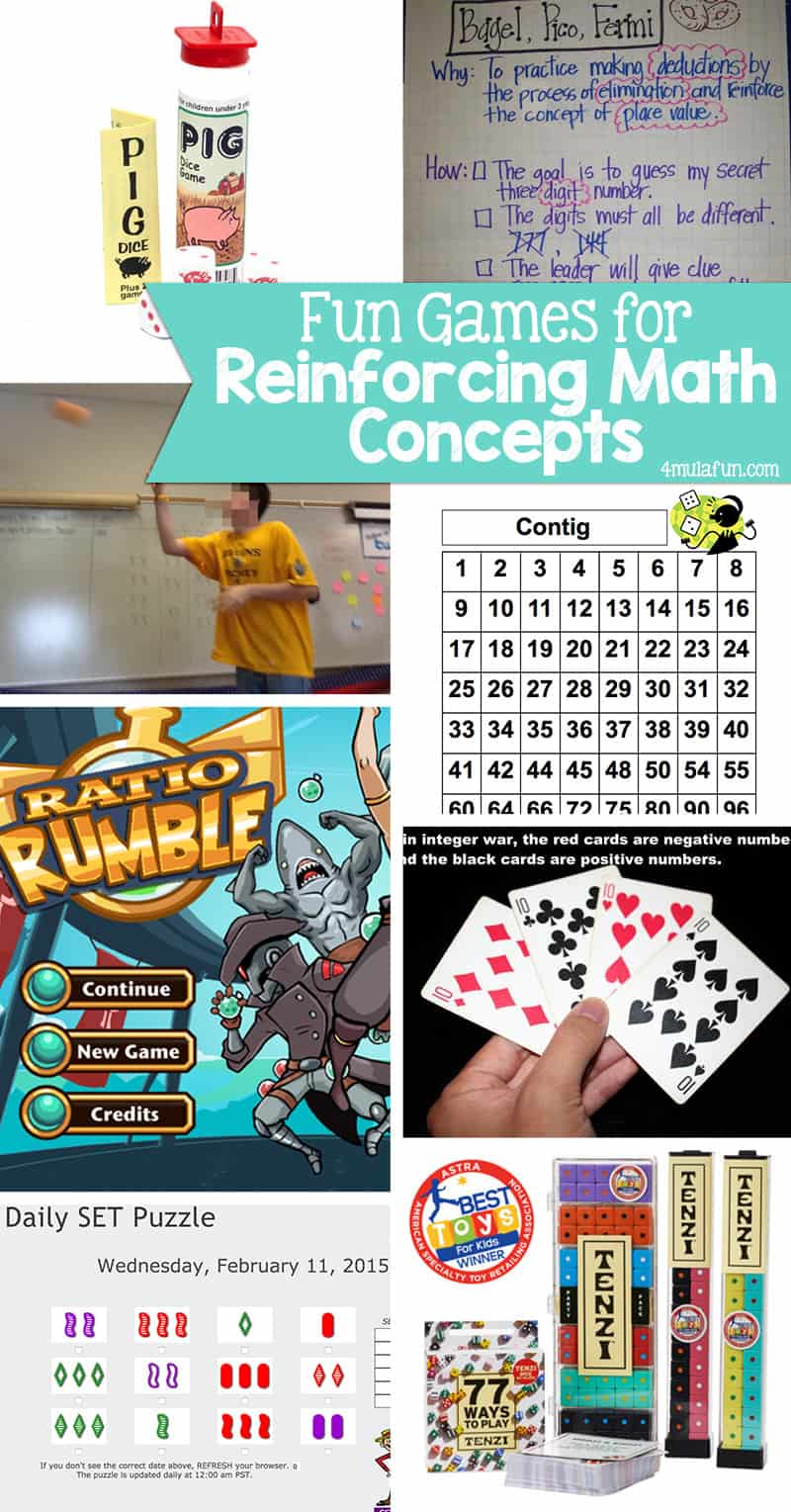 Fun Games for Reinforcing Math Concepts – a round up of games and fun activities that reinforce math concepts and more! 