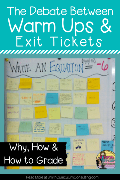 Do you use Warm Ups in your classroom? Come see why I converted to using only Exit Tickets in my classroom and I began to be able to better assess and understand the learning of my students on a regular basis with some tips on new types of Exit Tickets and ways of grading.