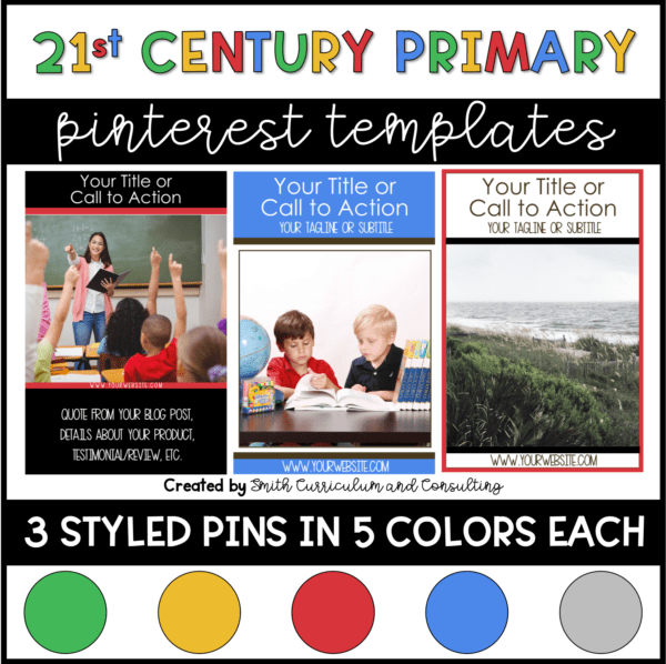 Primary Color Pinterest Templates