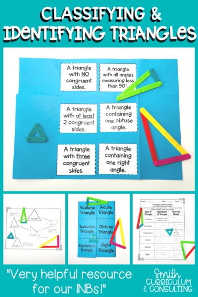 classifying triangles with manipulatives