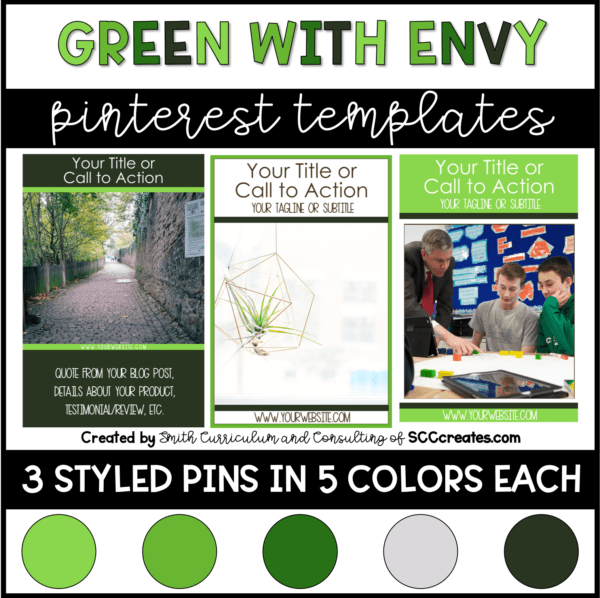 Green with Envy Pinterest Templates