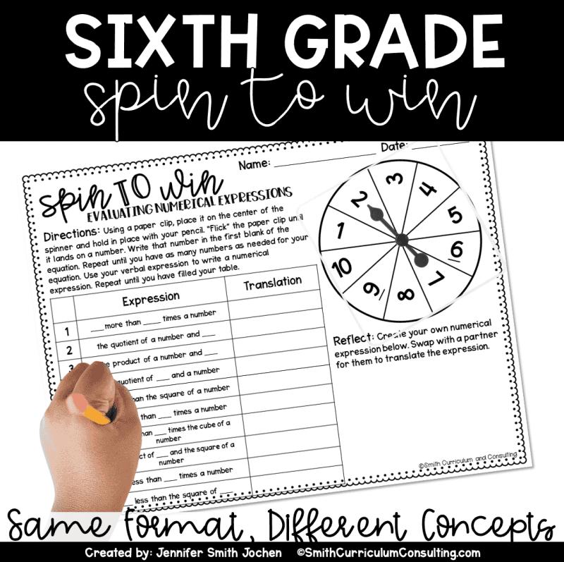 Spin to Win - Sixth Grade - 36 Centers for Math Workshop