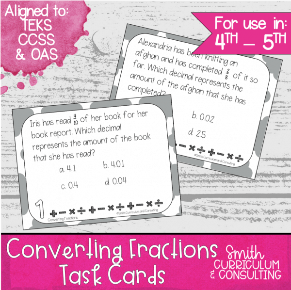 Converting Fractions Task Cards