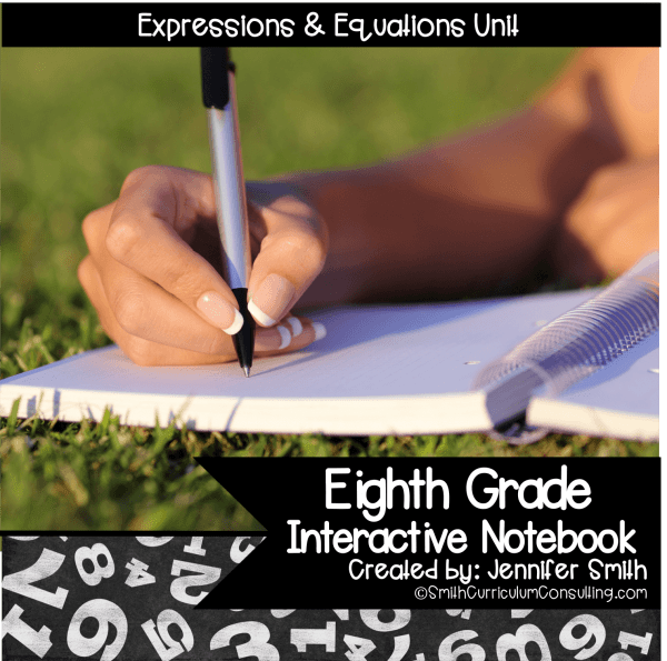 Eighth Grade Expressions and Equations Interactive Notebook Unit