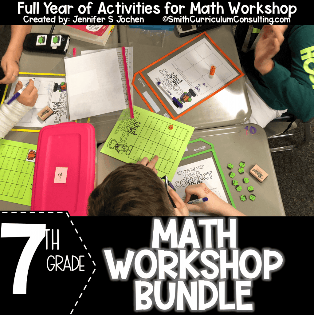 7th Grade Math Activity Bundle Math Station Math Center