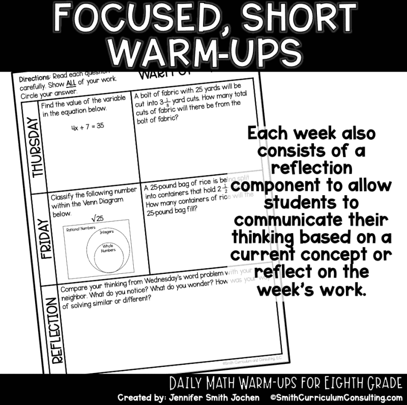 8th Grade Math Warm Ups - Full Year Bundle - Daily Bell Ringers Bellwork - Image 3