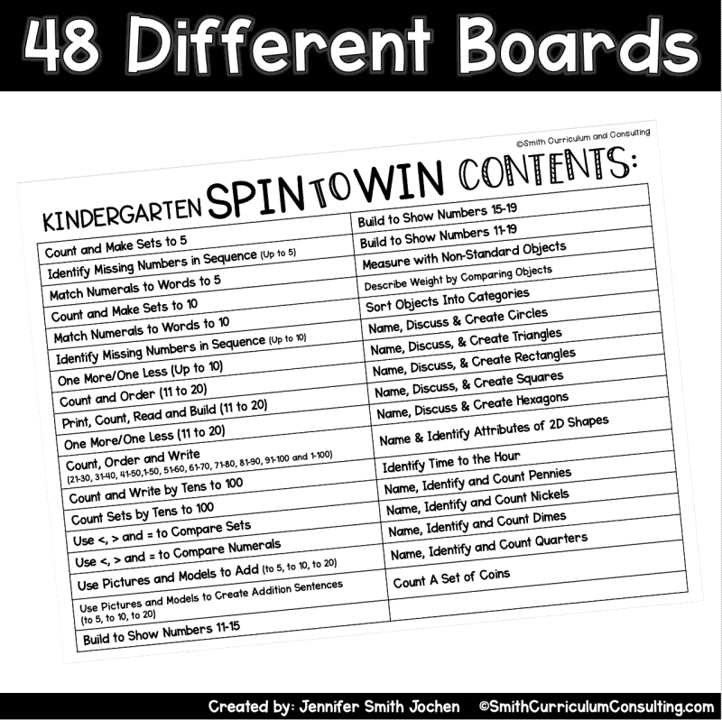Spin to Win - Kindergarten Math - 48 Centers for Math Workshop - Image 2